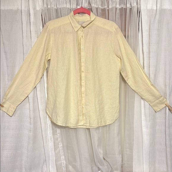 LOFT Yellow Casual Button Down Shirt - Picture 1 of 5